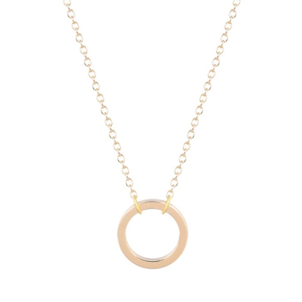 🌟 Simple Circle Dainty Gold Necklace Pendant